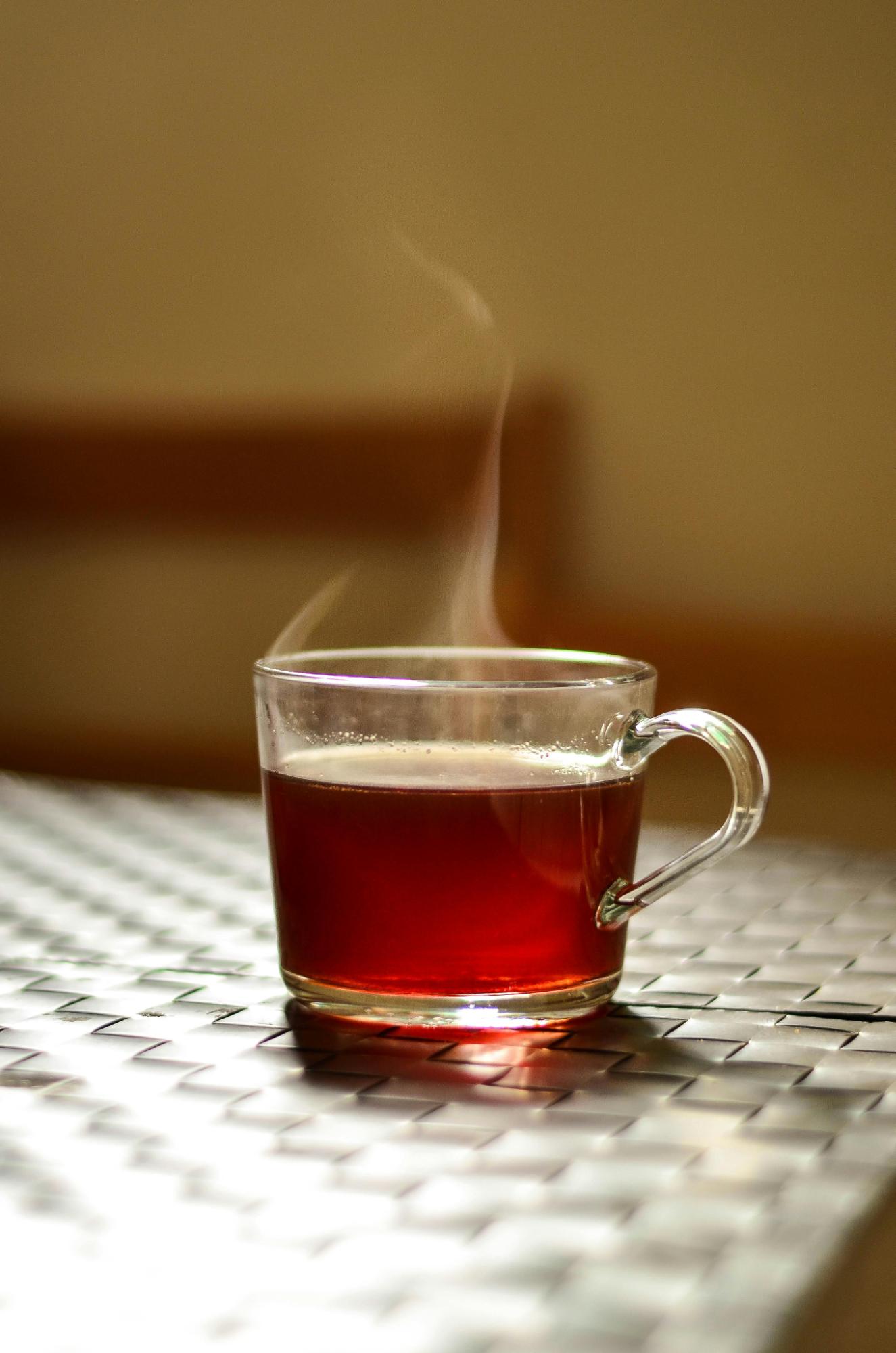 rooibos tea in a glass cup